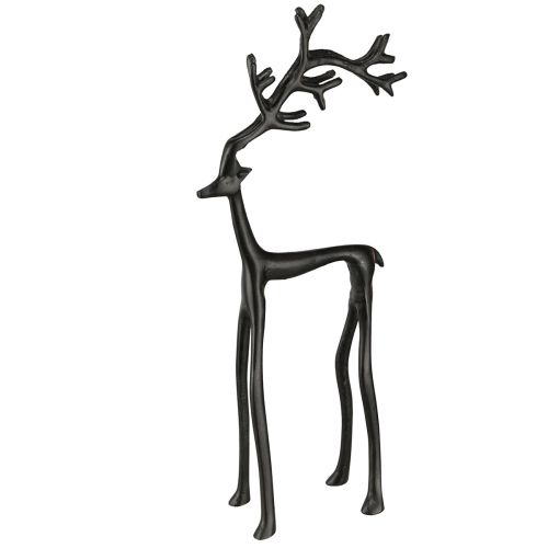 Floristik24 Figura navideña reno decoración metal negro 17×8×38,5cm