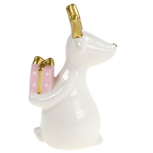 Floristik24 Figura navideña reno blanco 11cm, 12cm 2uds