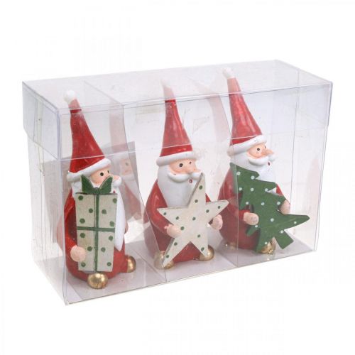 Floristik24 Figuras navideñas Figuras decorativas Papá Noel H8cm 3pcs