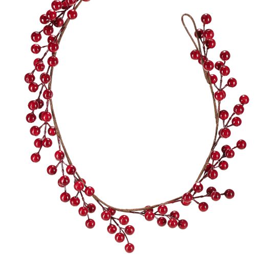 Floristik24 Guirnalda navideña de bayas artificiales rojas de 180 cm