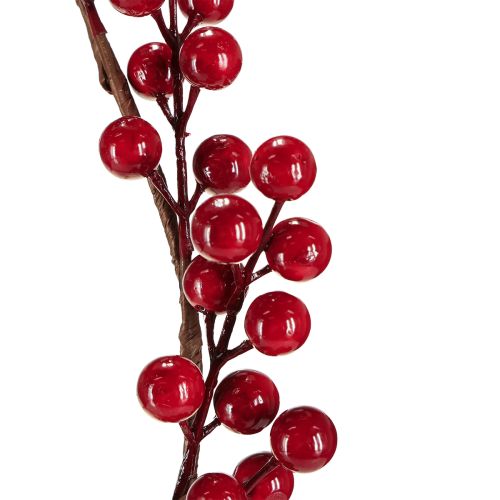 Artículo Guirnalda navideña de bayas artificiales rojas de 180 cm