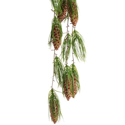 Guirnalda navideña de abeto artificial verde con 6 conos de 78 cm.