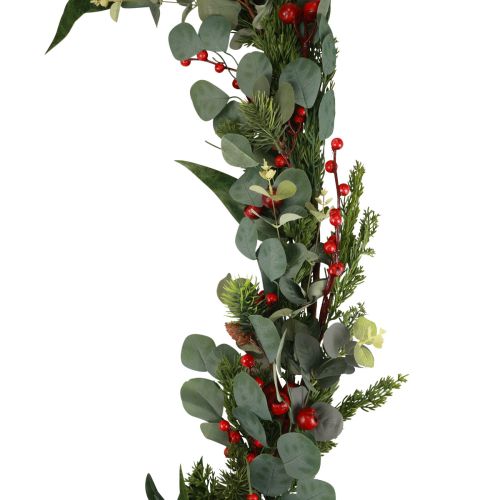 Guirnalda navideña guirnalda de abeto rama de baya de conífera de eucalipto artificial 160 cm