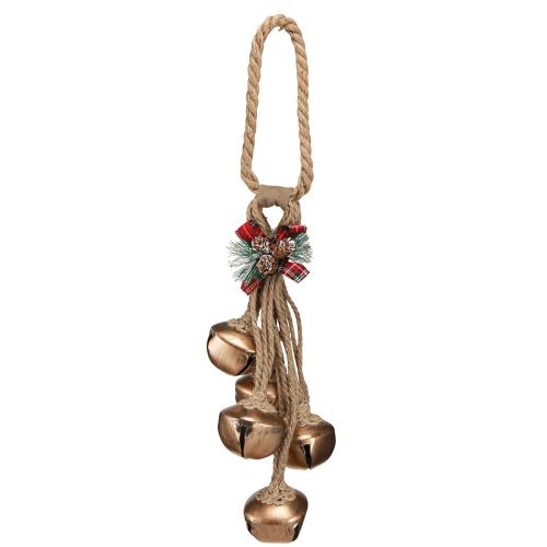 Artículo Campana navideña decoración campanas con lazo dorado 51cm