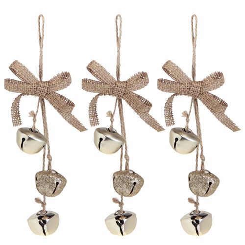 Artículo Campanas de Navidad Adornos para árboles de Navidad oro Ø3,5cm 3ud
