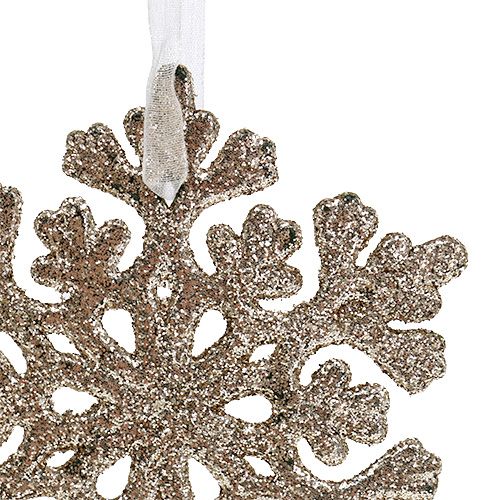 Floristik24 Colgante de navidad mix con glitter light gold 3pcs