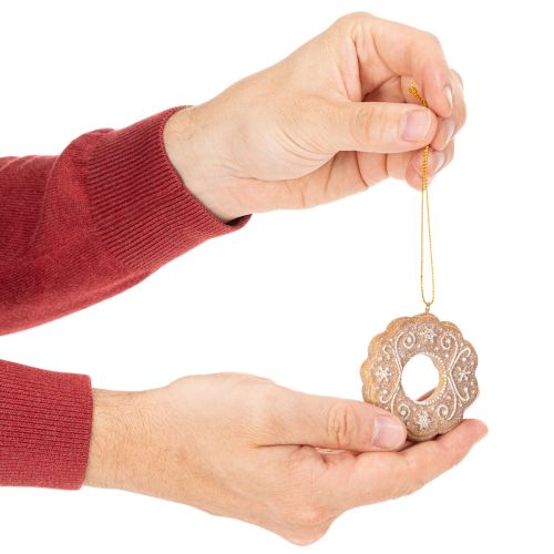 Adornos navideños, pan de jengibre, aspecto de glaseado, cascanueces, estrella, árbol, corona, 6 cm, 4 piezas | Floristik24.es