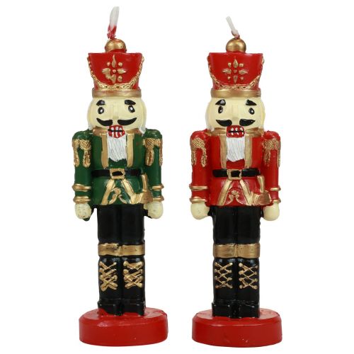 Vela navideña figura cascanueces decoración de mesa Navidad 18cm 1ud