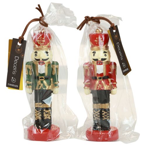 Floristik24 Vela navideña figura cascanueces decoración de mesa Navidad 18cm 1ud