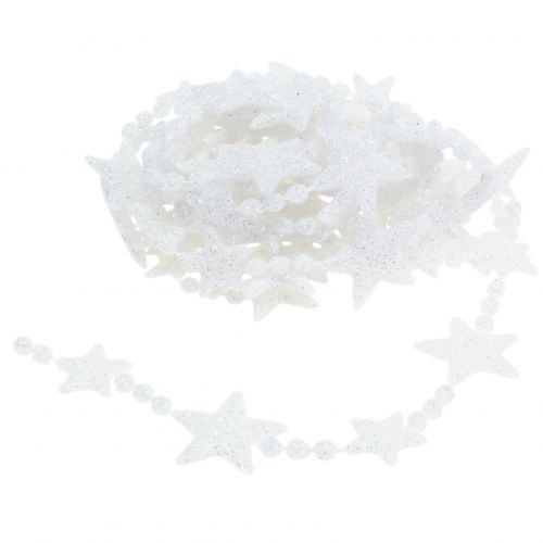 Floristik24 Cadena de árbol de navidad con estrellas blanco 2,7m