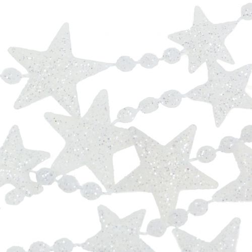 Floristik24 Cadena de árbol de navidad con estrellas blanco 2,7m