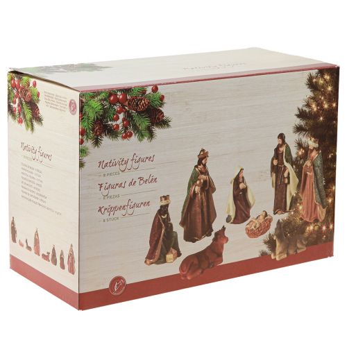 Artículo Set figuras belén navideño poliresina pintada a mano 8-20cm 8 piezas