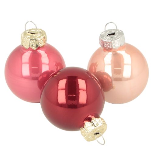 Adornos navideños de cristal, brillantes, 3 cm, 22 unidades