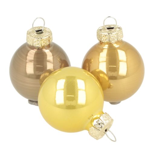 Juego de mini adornos para árbol de Navidad, bolas colgantes brillantes, 3 cm, 22 piezas