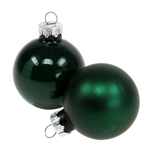 Floristik24 Bola navideña Ø4cm verde oscuro 24 piezas