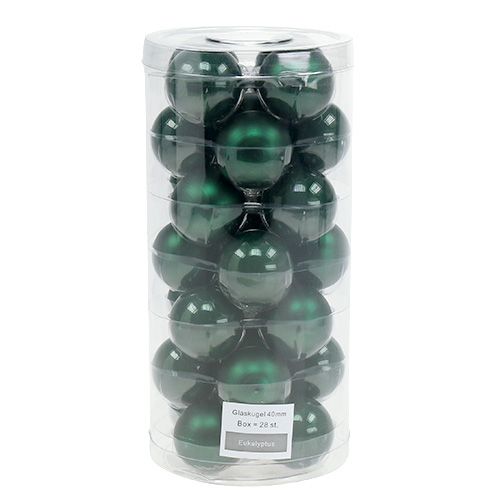 Floristik24 Bola navideña Ø4cm verde oscuro 24 piezas