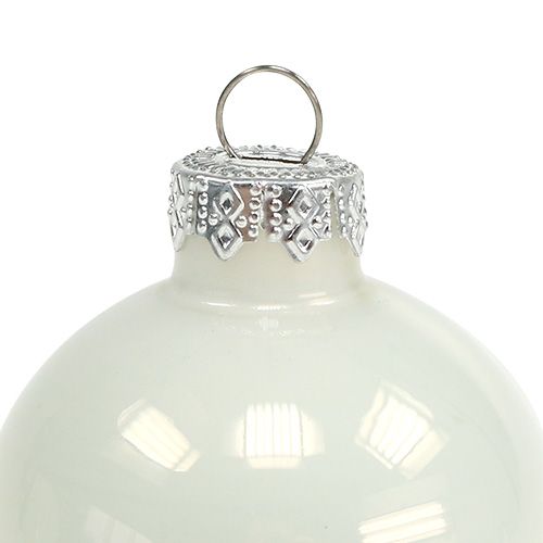 Artículo Bola navideña Ø4cm blanco brillante 24 piezas