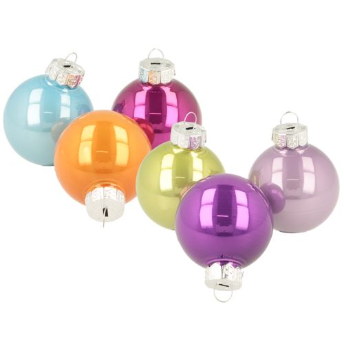 Juego de adornos para árbol de Navidad, adornos navideños coloridos, brillantes, 40 mm, 24 piezas