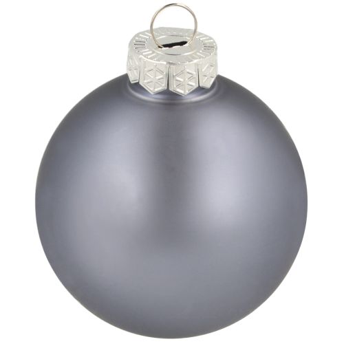 Floristik24 Juego de bolas decorativas de cristal, gris azulado, superficie mate, brillante, 5 cm, 24 unidades