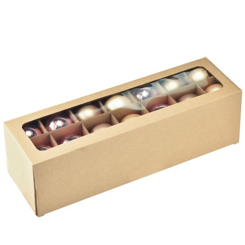 Floristik24 Trío de bolas navideñas doradas y rosadas: elegante juego de 3 con brillo y estilo, 5 cm, 24 piezas