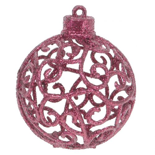 Floristik24 Bola navideña rosa Ø6cm 16 piezas