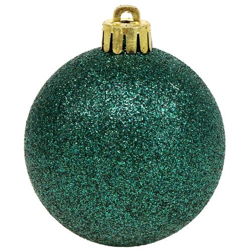 Floristik24 Bola de Navidad mezcla verde esmeralda Ø6cm 10pcs