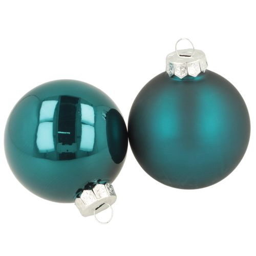 Bola de Navidad, mate y brillante, adorno festivo para árbol de Navidad, 6 cm, 24 unidades
