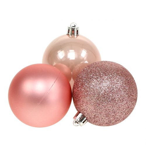 Bola de Navidad rosa pastel mix Ø6cm 10pcs