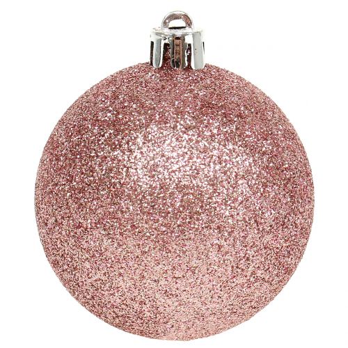 Floristik24 Bola de Navidad rosa pastel mix Ø6cm 10pcs