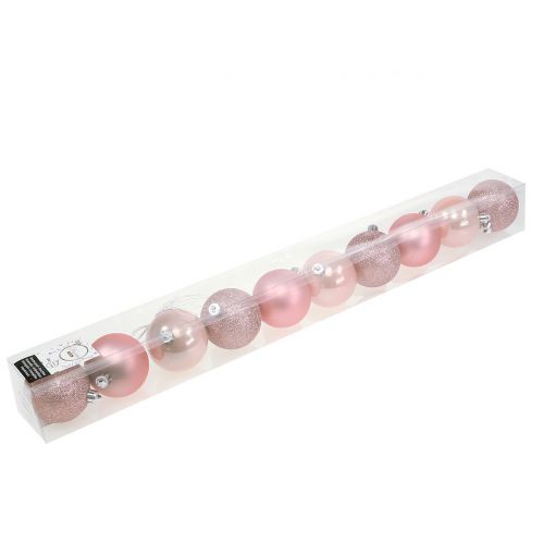 Floristik24 Bola de Navidad rosa pastel mix Ø6cm 10pcs