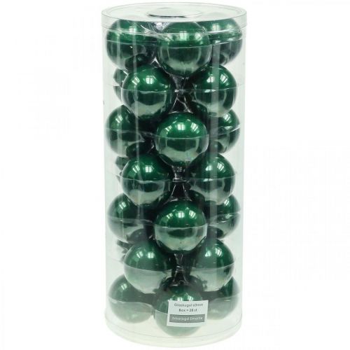 Floristik24 Bolas navideñas de cristal bolas para árboles de Navidad verde mate Ø6cm 24 piezas