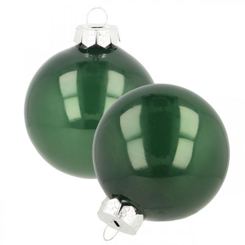Bolas de Navidad bolas de árbol de Navidad de vidrio verde mate Ø6cm 24 piezas