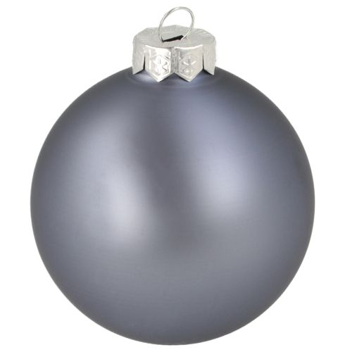 Artículo Juego de bolas en azul/plata – mate y brillante, decoración de vidrio para floristería de invierno 7,5 cm 12 piezas