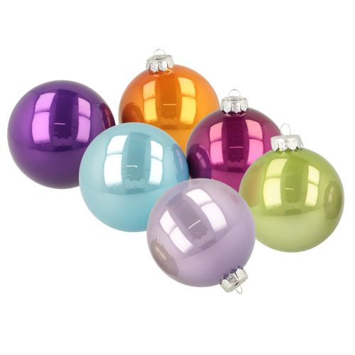 Adornos navideños brillantes, juego de 10, colores surtidos, 95 mm comprar | Floristik24.es