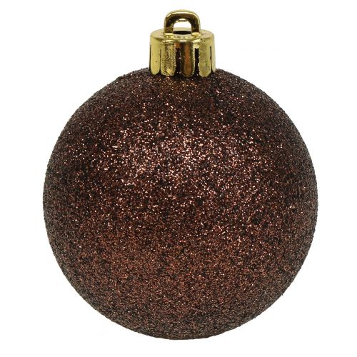Artículo Bolas de Navidad mezcla marrón chocolate Ø6cm 10pcs