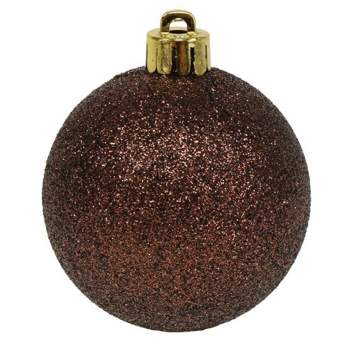 Floristik24 Bolas de Navidad mezcla marrón chocolate Ø6cm 10pcs