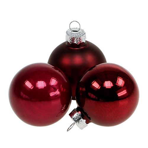 Bola navideña vaso Ø4cm Burdeos mix 24uds