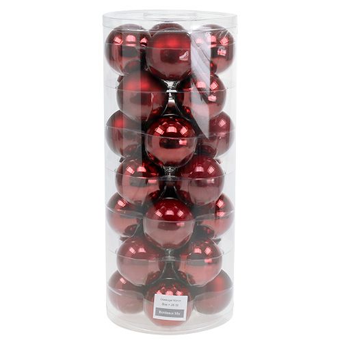 Artículo Bola navideña vaso Ø6cm Burdeos 24uds