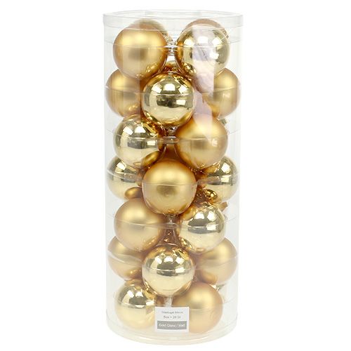 Artículo Bola navideña vaso Ø6cm mezcla oro 24 piezas