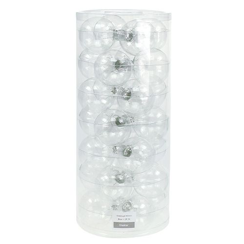 Floristik24 Bola navideña de cristal Ø6cm transparente 24 piezas