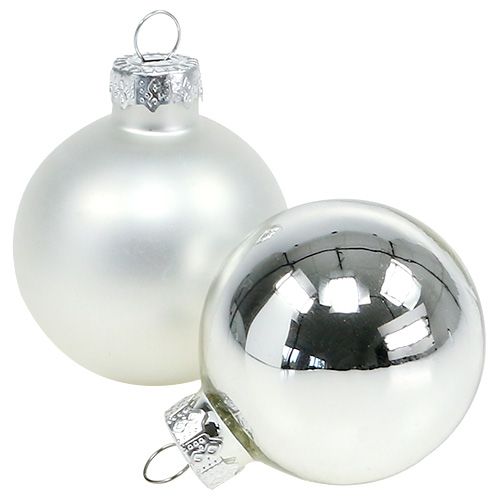 Artículo Bola navideña vaso Ø6cm mezcla plata 24 piezas