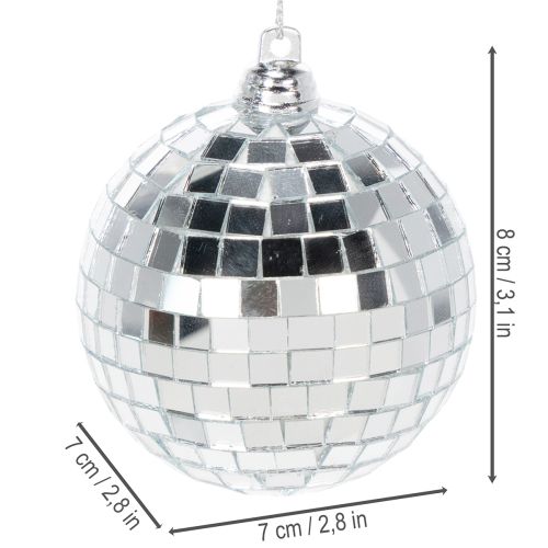 Adorno navideño tipo bola, bola espejada para colgar, 7 cm, 6 unidades | Floristik24.es