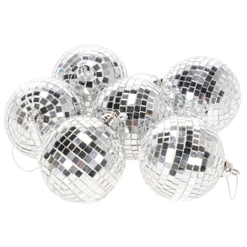 Adorno navideño tipo bola, bola espejada para colgar, 7 cm, 6 unidades | Floristik24.es