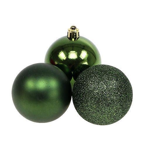 Floristik24 Bola navidad plastico Ø6cm verde 10p