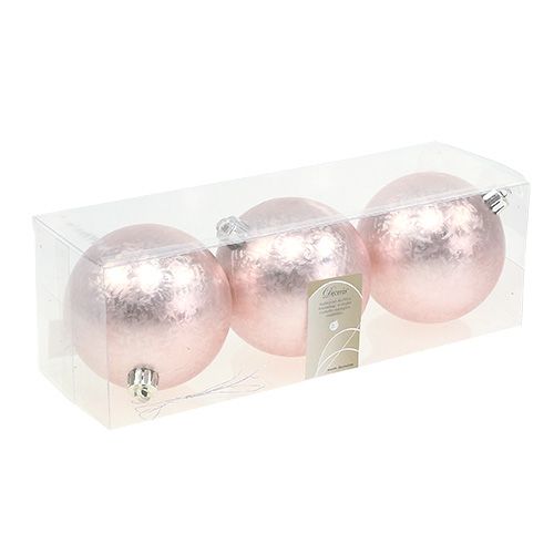 Floristik24 Bola de navidad de plástico Ø8cm rosa claro 3 piezas