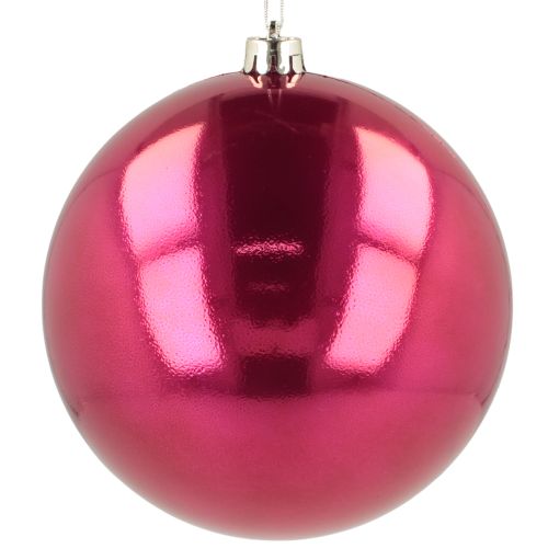 Bola de Navidad de plástico grande para árbol de Navidad rosa Ø14cm