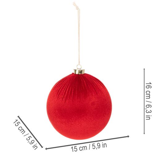 Bola de Navidad grande roja para colgar, 15 cm, 3 piezas | Floristik24.es