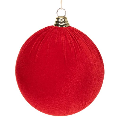 Bola de Navidad con aspecto de terciopelo rojo, bola grande para árbol de Navidad de 20 cm, 3 piezas comprar | Floristik24.es