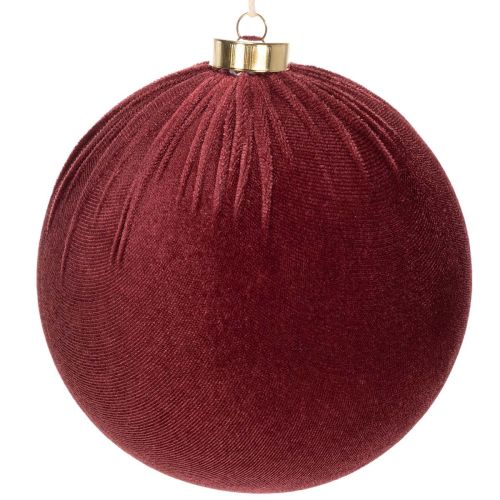 Adorno navideño, aspecto de terciopelo rojo, para colgar, 15 cm, 3 unidades. comprar | Floristik24.es
