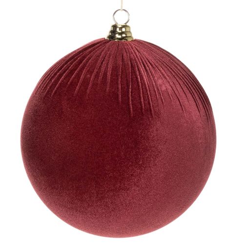 Adorno navideño grande de terciopelo rojo para colgar en el árbol, 25 cm, 2 unidades. comprar | Floristik24.es